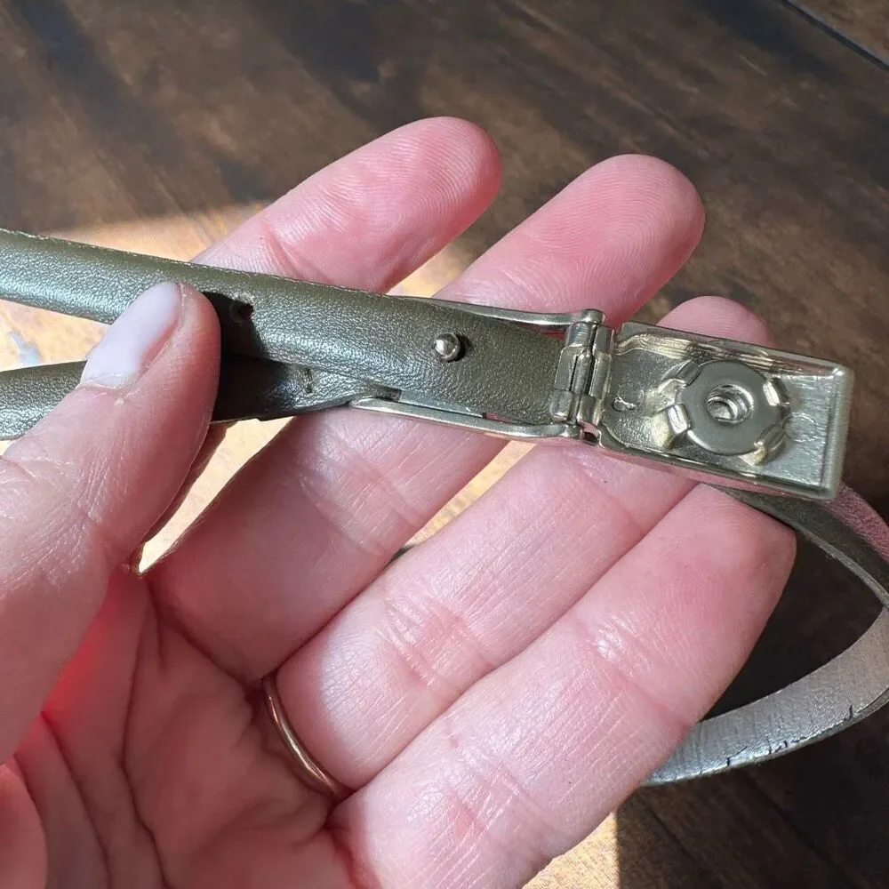 MaxMara Thin‎ Olive Green Leather Belt Size 40